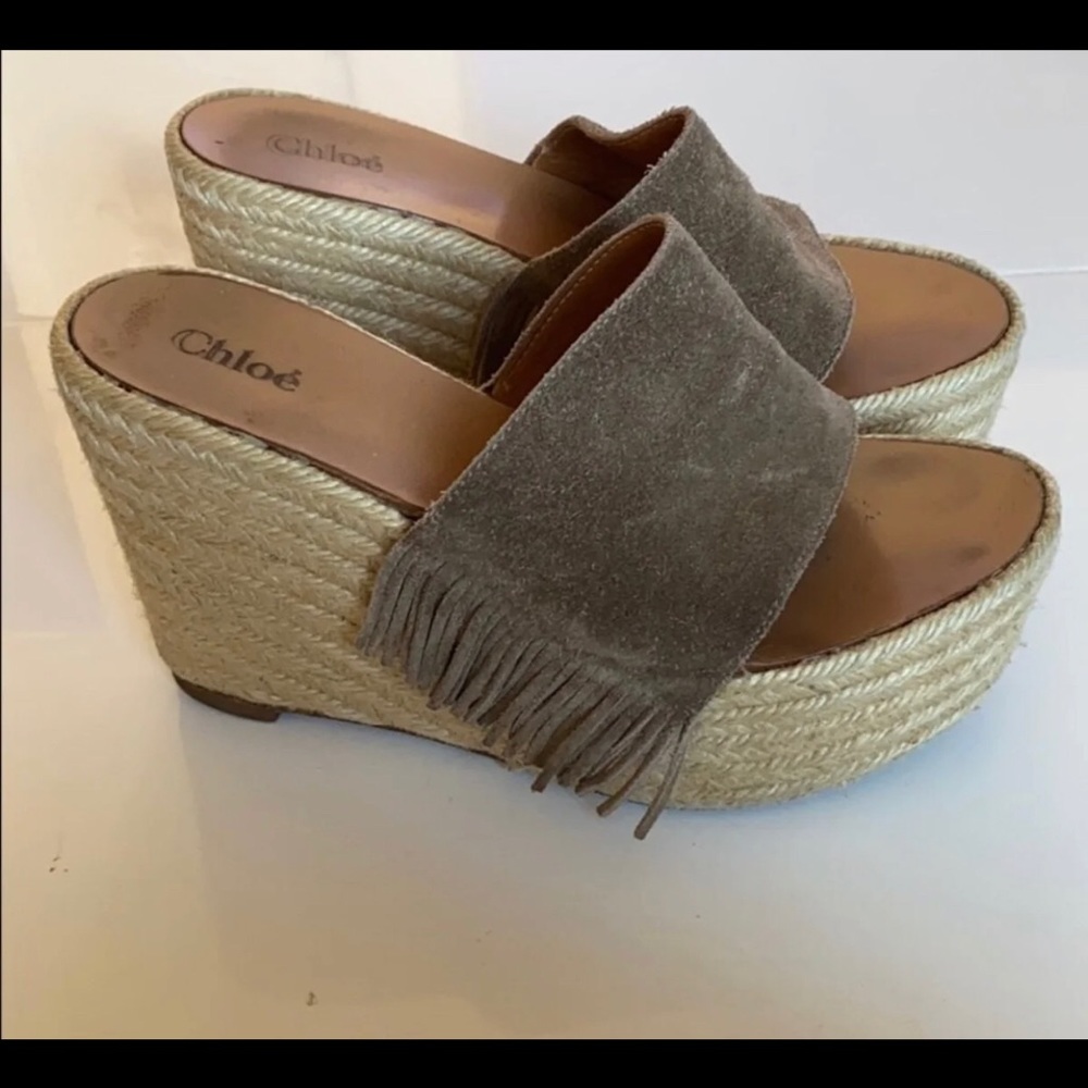 Chloe Fringe Wedge Espadrilles